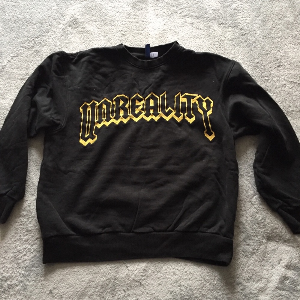 H&M unreality size M black and gold sweatshirt